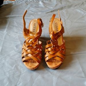 Guess, cork bottom wedges. Size 8M barely worn